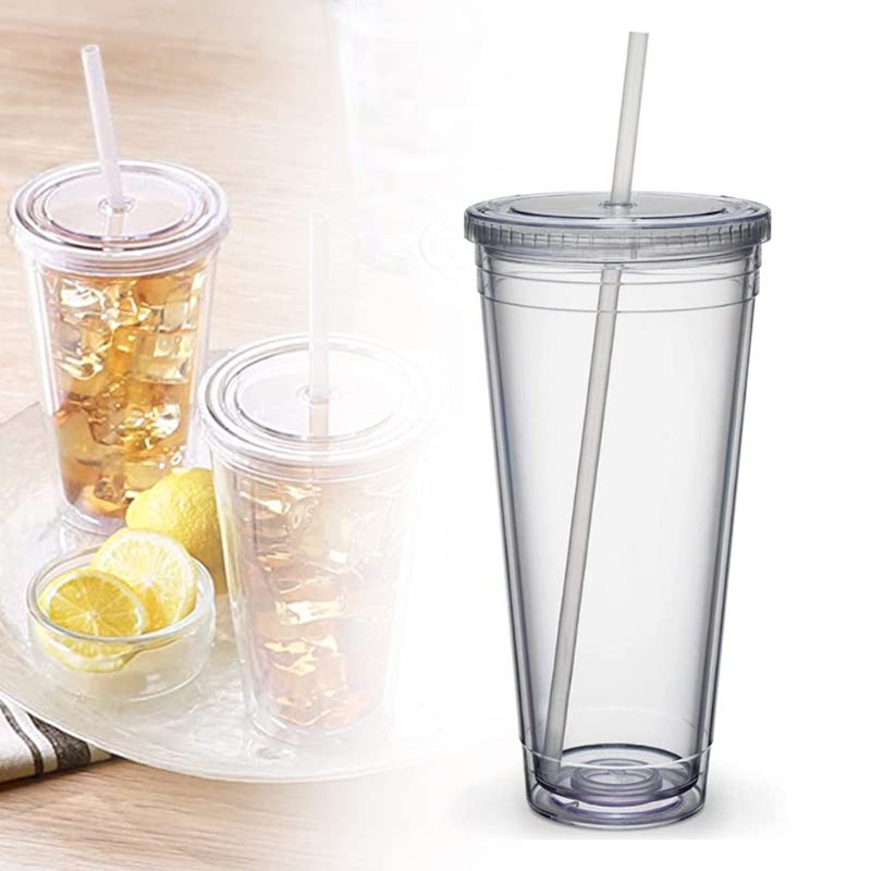 clear tumbler with straw